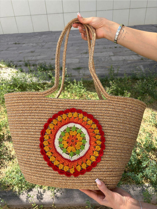 Wicker Beach Bag Multicolour