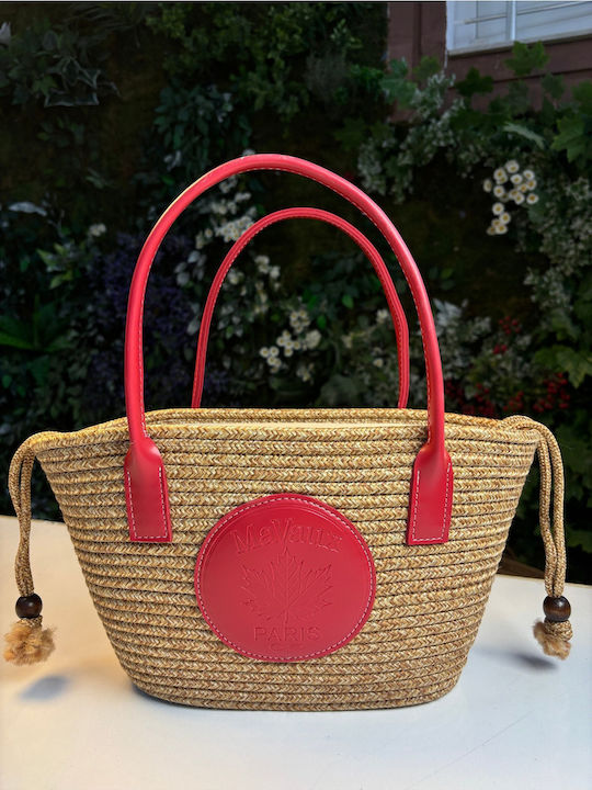Wicker Red Beach Bag
