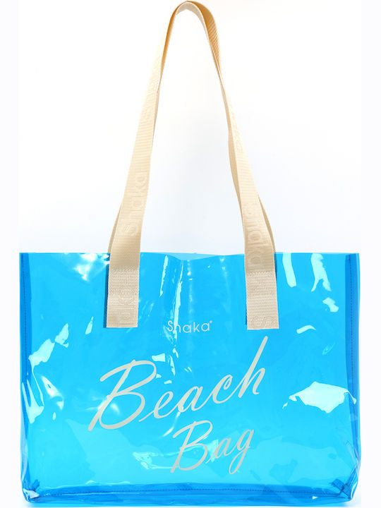 Kunststoff Strandtasche mit Hut Blau