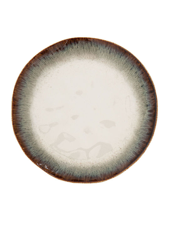 Easylife Shallow Porcelain Brown Plate Diameter 21cm
