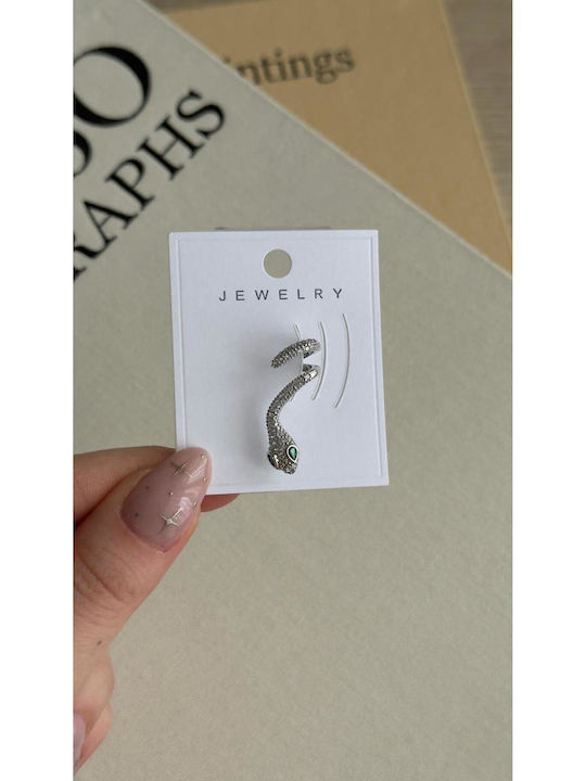 Cuff Earrings Made of Gold Plated Steel with Gr...