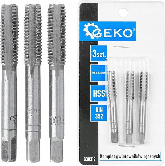 Geko Komplettset Handgewindebohrer M8 X 1,25mm 3 Stück 50/100