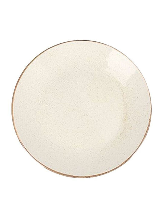 Porland Runde Servierplatte Beigefarbe mit einem Durchmesser von 18 cm