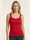 Cotton Red Women's T-Shirt with Spaghetti Strap