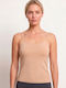 Sleeveless Cotton Brown Women's T-Shirt