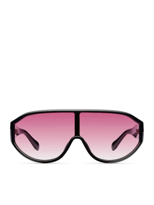Meller Zaki Unisex Sonnenbrillen mit Schwarzem Rahmen und Schwarzem Verlaufsfarbe Glas