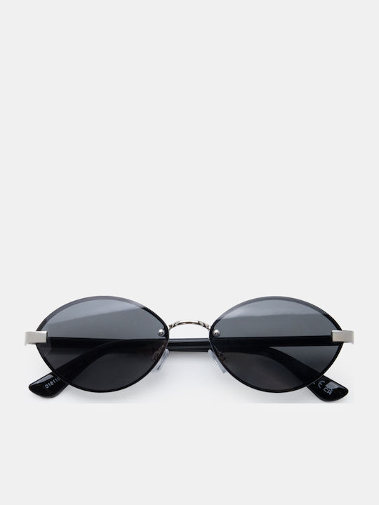 Luigi Unisex Sunglasses with Black Metallic Frame and Black Lens