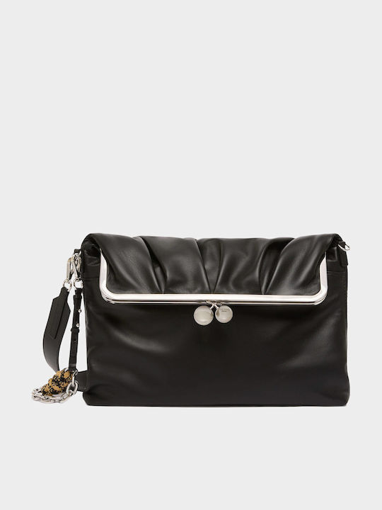 Leder Damen Umschlag Schwarz