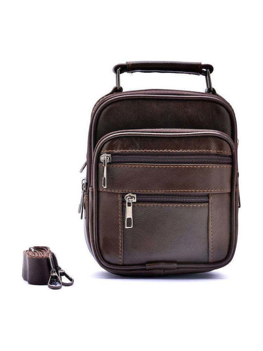Leather Men's Handbag Brown