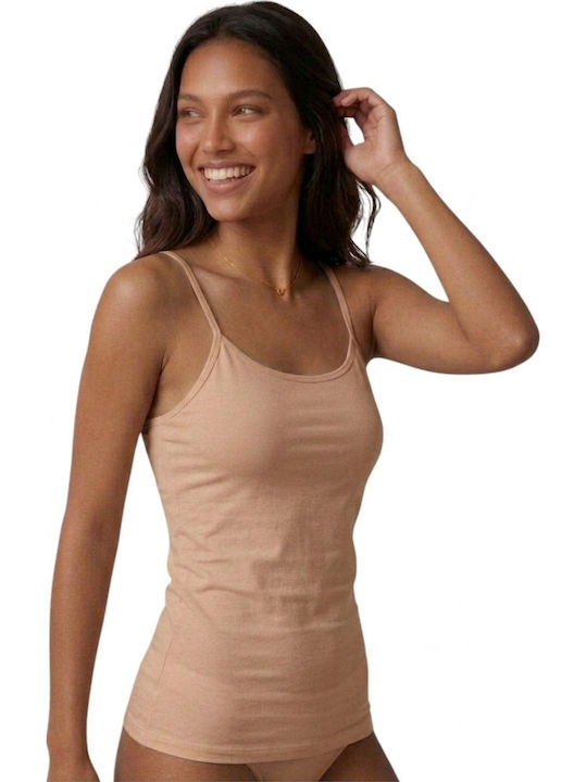 Sleeveless Cotton Beige Women's Undershirt