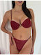 Set Lenjerie Intimă Cu Dantelă Bralette Cu Slip Burgundy