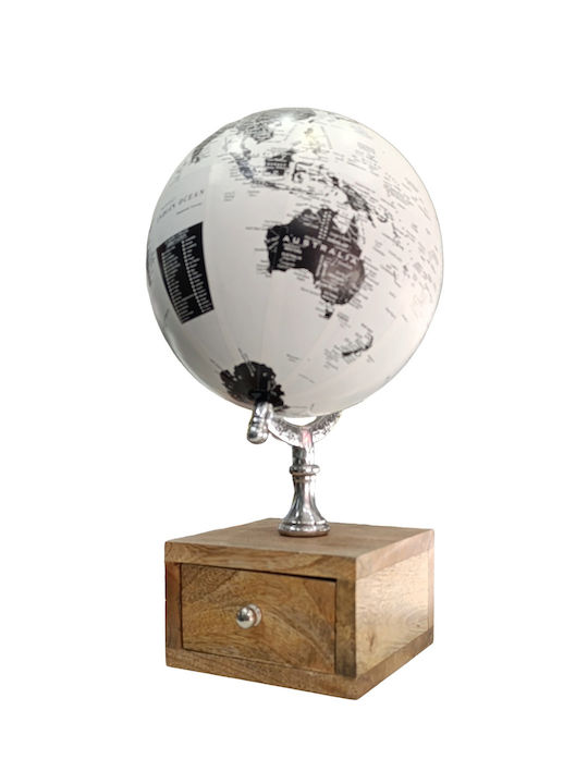 White Globe Wooden Base Drawer
