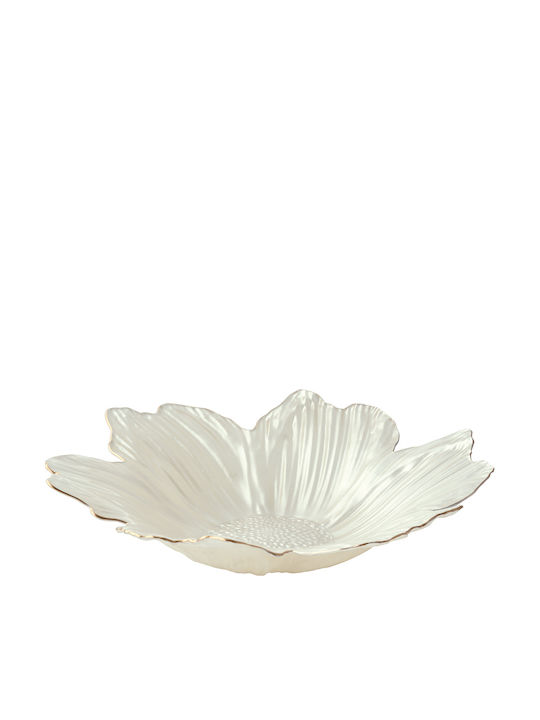 Easylife Spring Glass Bol Decorativ Din Sticlă Alb 30x30cm