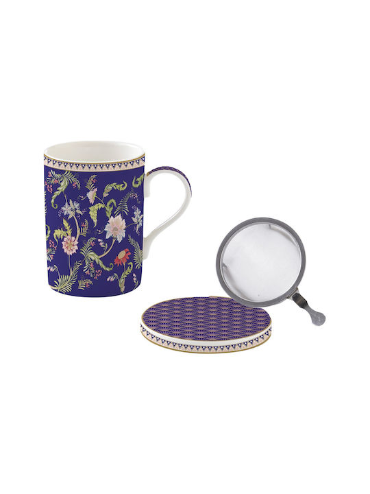 Easylife Magie D'orient Lila Tasse aus Porzellan mit Deckel 350ml Verschiedene Designs oder Farben oder personalisiert