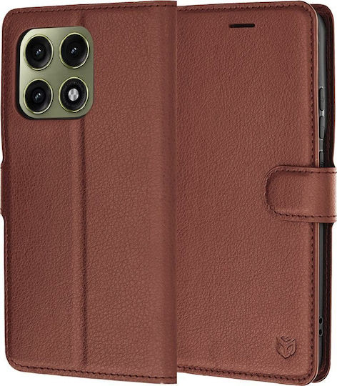 Techsuit Folio Портмоне Кожено / Силиконово Кафяво (Motorola Edge 70 Pro)