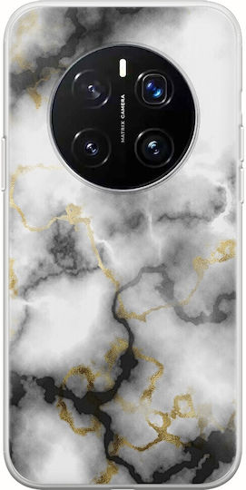 Husă Agate Stone Negru Alb Honor Magic7 Pro TPU Flexibil Transparent Silicon