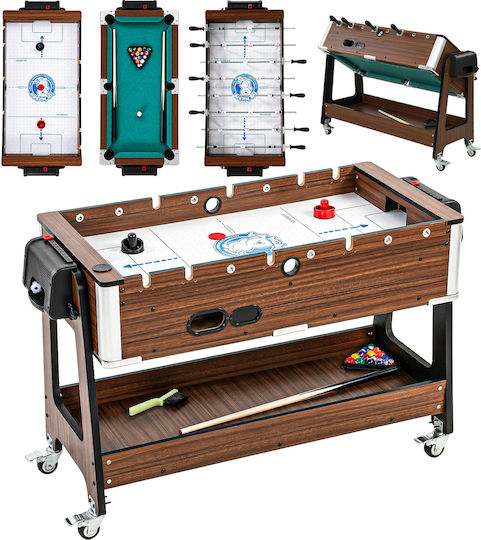 Sportnow Επιδαπέδιο Air Hockey Πολλαπλών Παιχνιδιών Ξύλινο