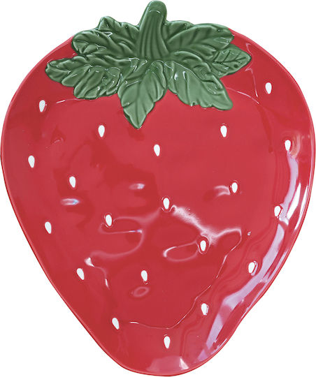 Easylife Jardin Des Fraises Servierplatte aus Porzellan Rote 30,5x25,5cm