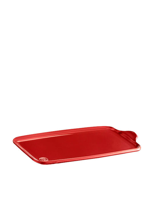 Emile Henry Aperitivo Rectangular Ceramic Red Serving Platter 32x21cm