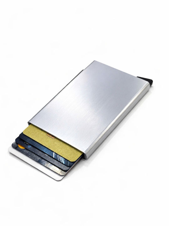 Мъжки портфейл за карти с RFID сребрист