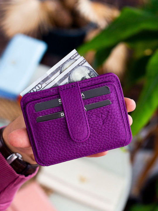 Leather Men's Wallet Purple