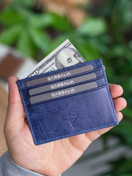 Leather Men's Cards Wallet Blue