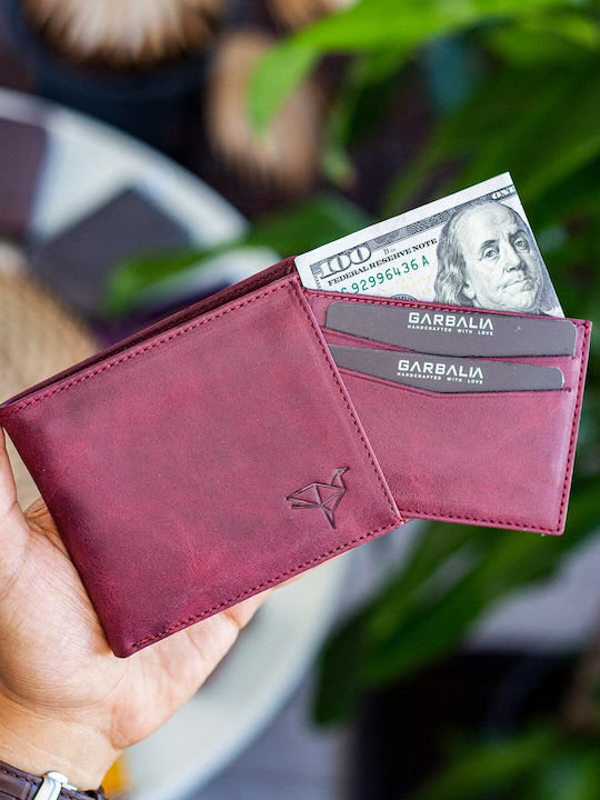 Leder Herrenbrieftasche Karten mit RFID Burgundisch