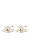 Easylife Jardin Des Fraises Σετ Φλιτζάνια Καφέ από Πορσελάνη 120ml 2τμχ