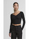 Women's Blouse with Lace Black