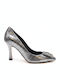Pointed Toe Heels with High Heel Silver 1-Silver
