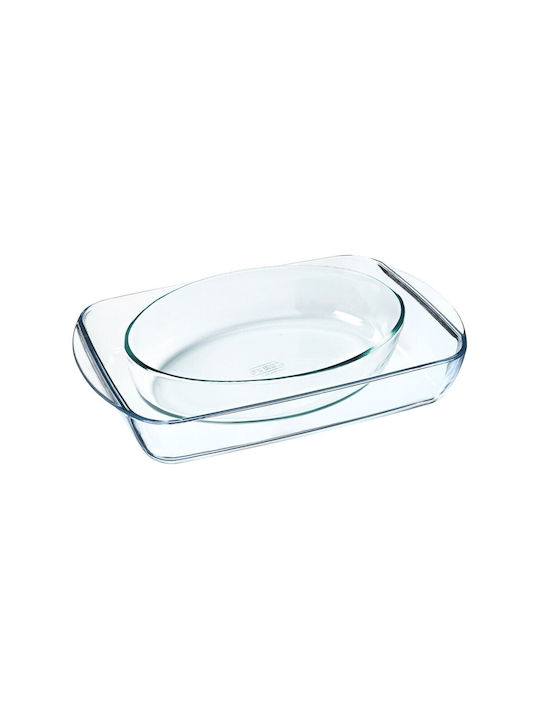 Pyrex Rechteckiges Hitzebeständiges Kochgeschirr Glas 2 Stück