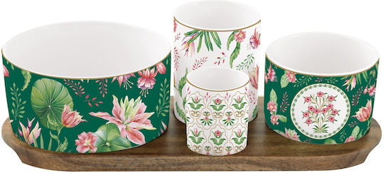Easylife Botanique Chic Ορντεβιέρα από Πορσελάνη Χρυσή Ø29cm