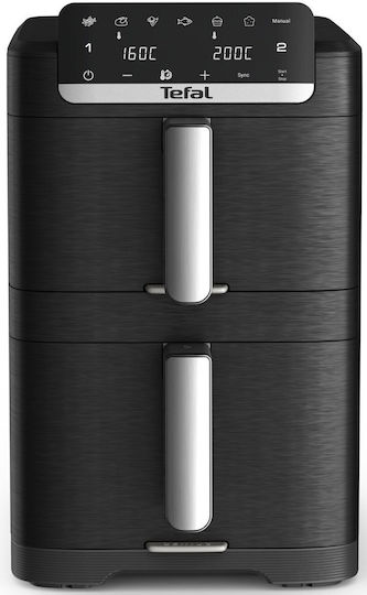 Tefal Easy Fry Air Fryer με Διπλό Αποσπώμενο Κάδο 10lt Μαύρο