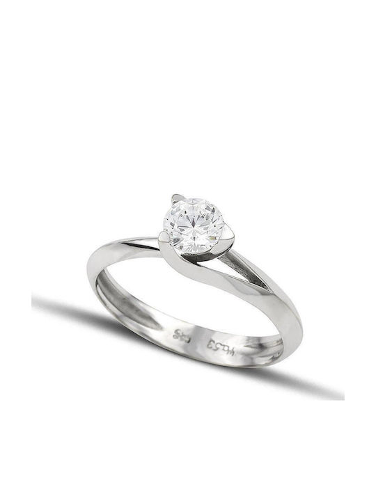 Themelidis Jewels Inel Din Aur Alb 18K Cu Diamant