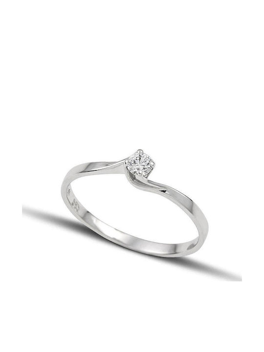 Themelidis Jewels Μονόπετρο από Λευκόχρυσο 18Κ ...
