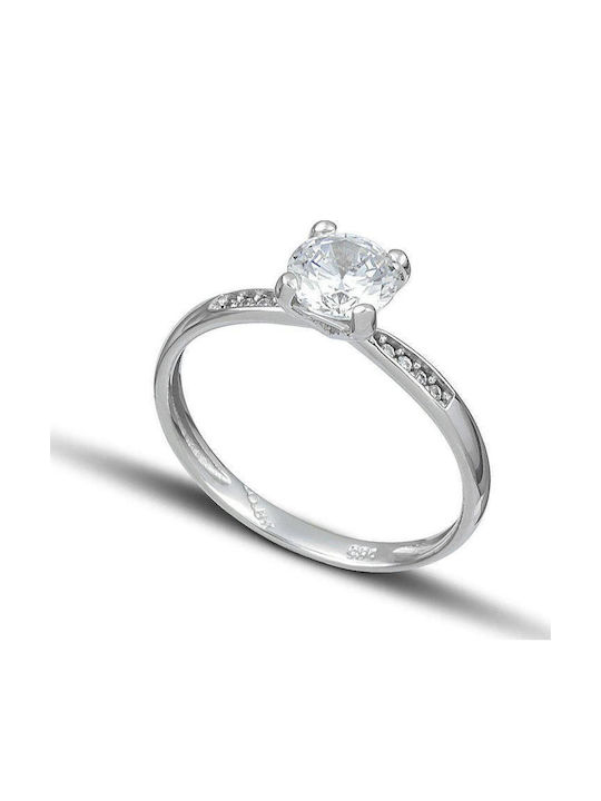 Themelidis Jewels Μονόπετρο από Λευκόχρυσο 18Κ ...