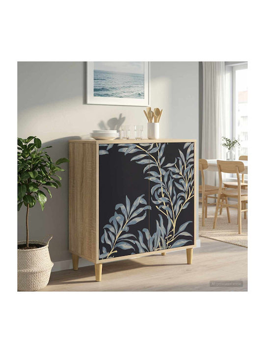 Dokkum Wooden Sideboard Sonoma 69x33x75cm