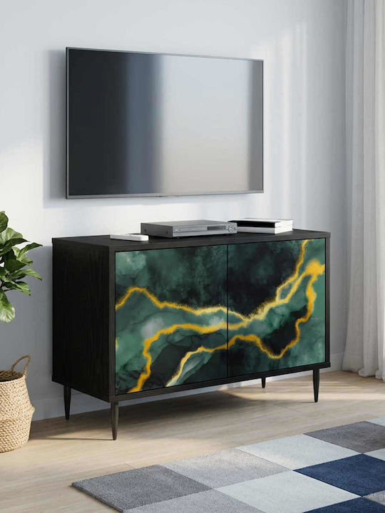 TV-Ständer Wijhe Schwarz Eiche M69xT33xH50.5cm
