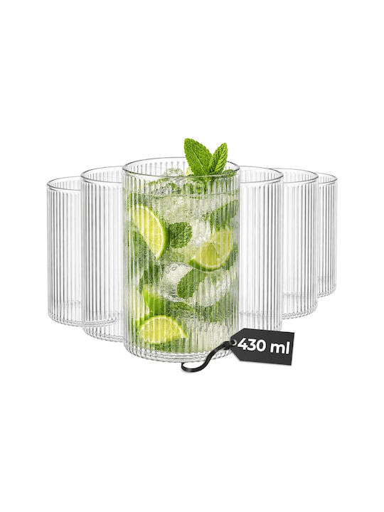 Miamio Set Pahare Pentru Apă Cocteiluri Din Sticlă 430ml 6 Bucăți