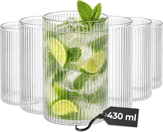 Miamio Set Pahare Pentru Apă Cocteiluri Din Sticlă 430ml 6 Bucăți