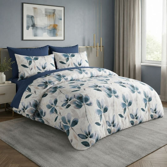 Pucioasa Cotton Duvet Cover Set 200x230cm Double With 2 Pillowcases & 1 Bed Sheet Petalique