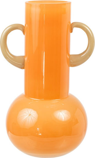 Zen Collection Decorative Glass Orange Vase 13x13xH23cm
