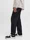 Pantaloni Chino în Croială Relaxed Negru