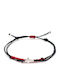 Bracelet Cross Woven Line Red