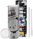 Koupakoupa He's My Dudu Handled Thermos Stainless Steel BPA Free 600ml Silver with Straw and Handle