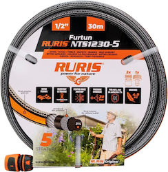 Ruris Nts1230-5 – Furtun Gradinarit 30 M 1/2" 5 Straturi Anti-răsucire Nts 30 Bar 2 Conectori Incluși