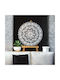 Pictură Mandala Handmade Cerc Calm Desenat Punct Cu Punct În Nuante De Negru Alb 30 Cm