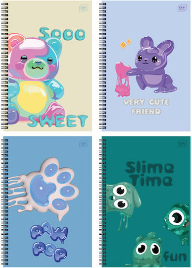 interDRUK Spiral School Notebook Ruled B5 60 Paper Sheets Go Jelly (Various Designs)