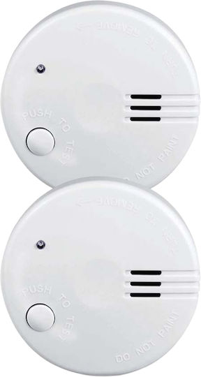 Alecto Pack 2 Compact Mini Smoke Detectors Durable 5-year Battery White