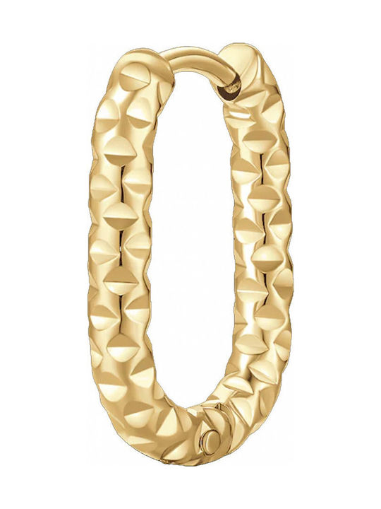 Luca Barra Single Gold Plated Steel Hoop Earring